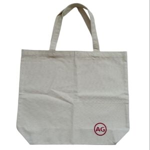 Adriano Goldschmied AG Jeans Logo Canvas Tote Bag Medium Light Beige